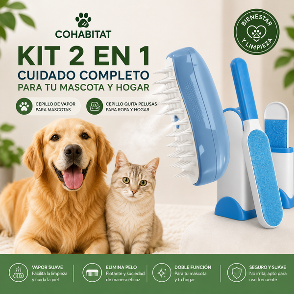 PetCare Duo™ — Kit Premium de Cepillos para Mascotas