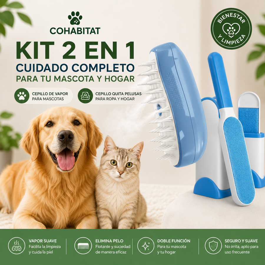 PetCare Duo™ — Kit Premium de Cepillos para Mascotas