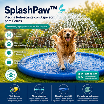SplashPaw™ — Piscina Refrescante con Aspersor para Perros