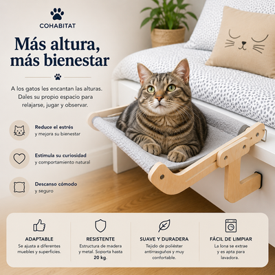 Hamacat™ — Hamaca Colgante Premium para Gatos