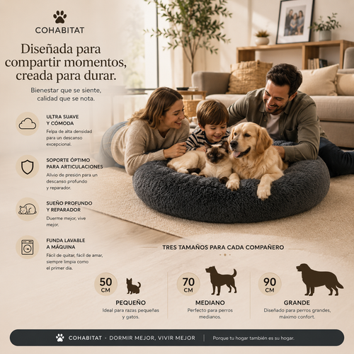 Cama Premium para Perro · Gris Antracita