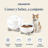 Catit PIXI Combo · Fuente + comedero elevado a juego