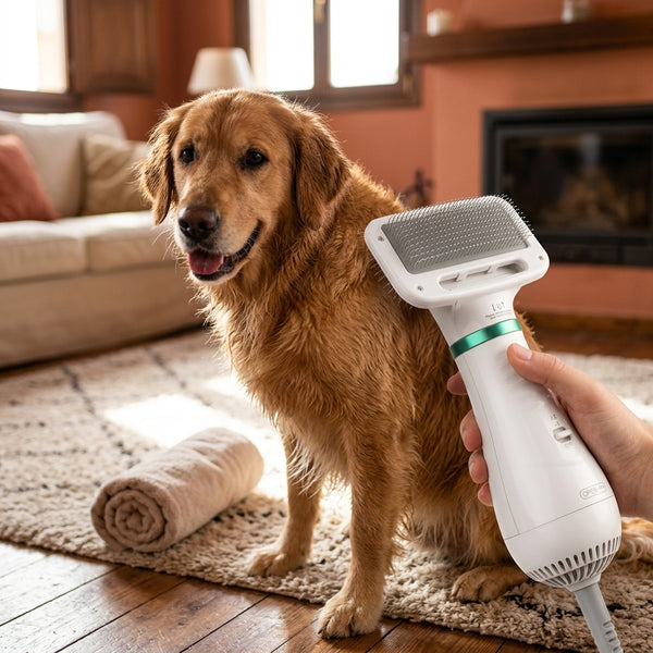 AirGroom · Secador cepillo 2 en 1 para mascotas