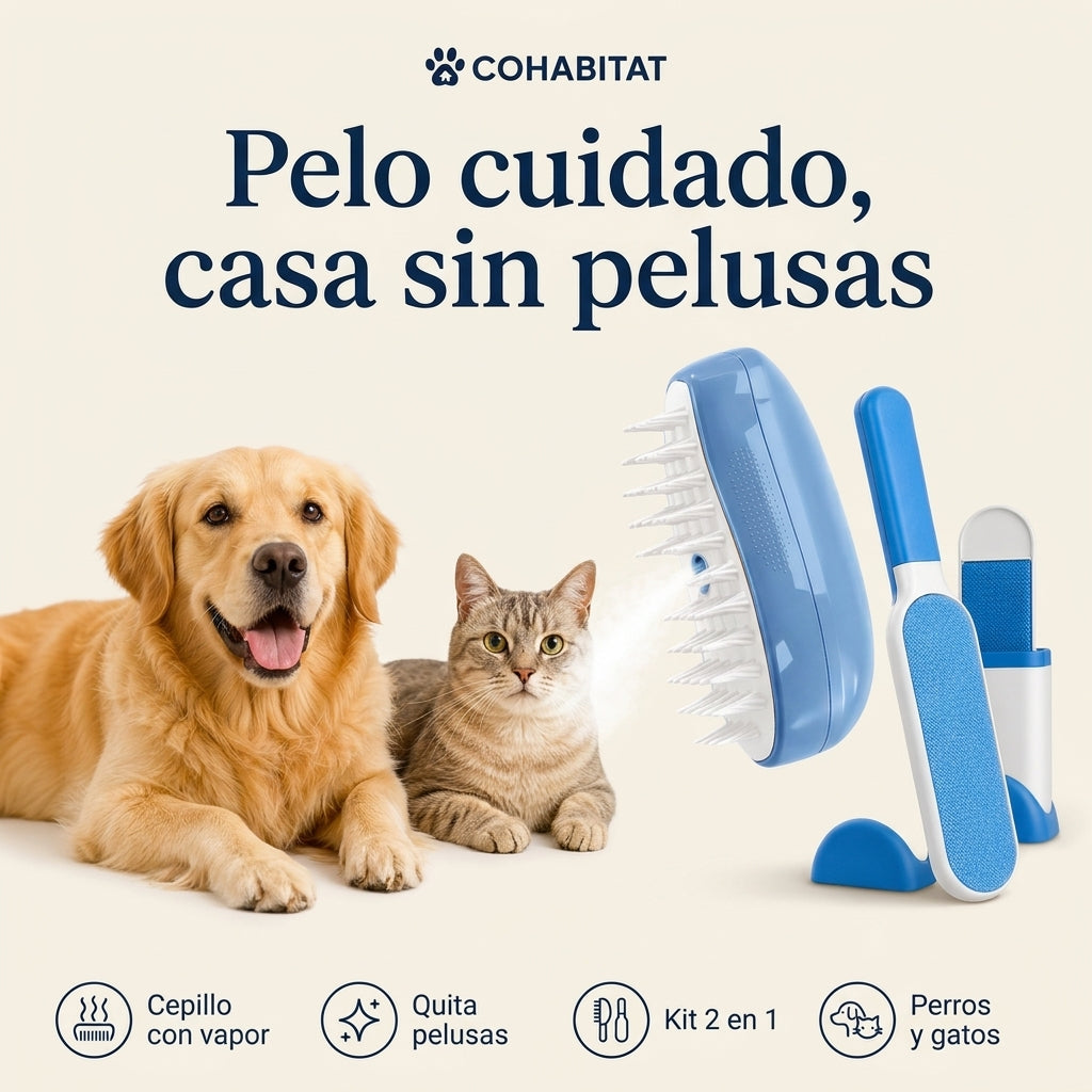 PetCare Duo · Kit de cepillos para mascotas