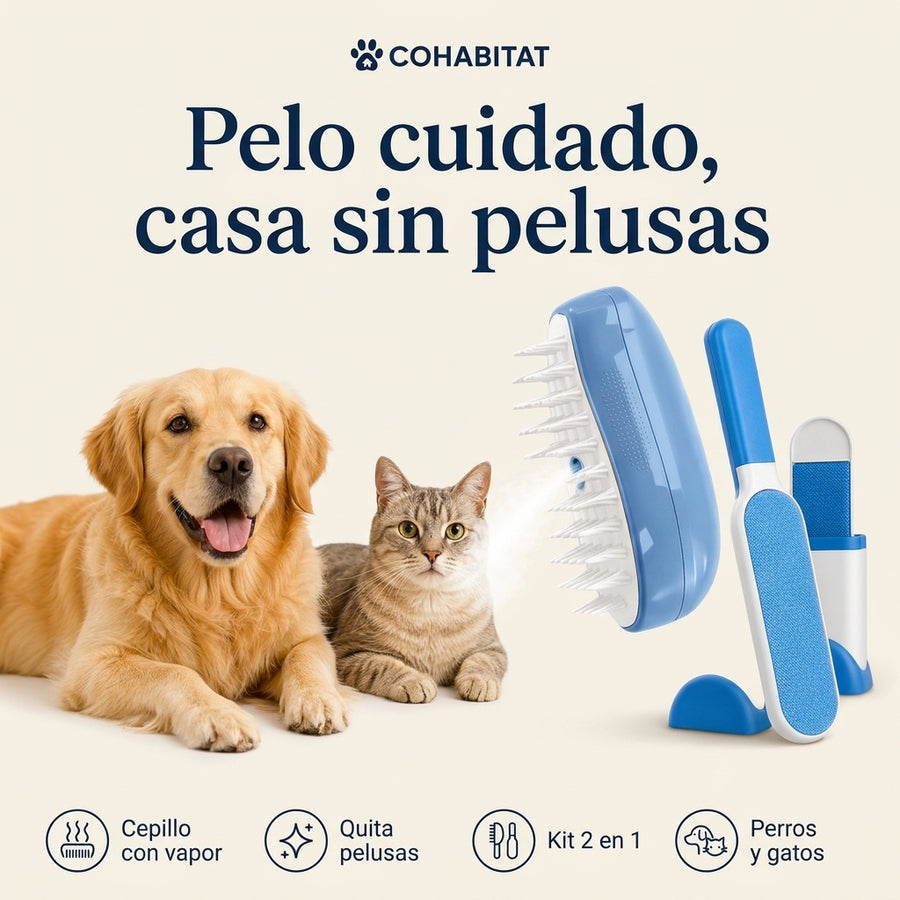PetCare Duo · Kit de cepillos para mascotas