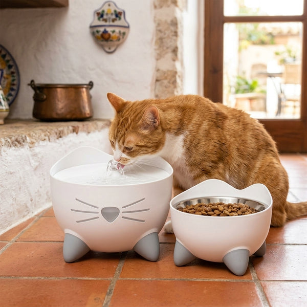 Catit PIXI Combo · Fuente + comedero elevado a juego