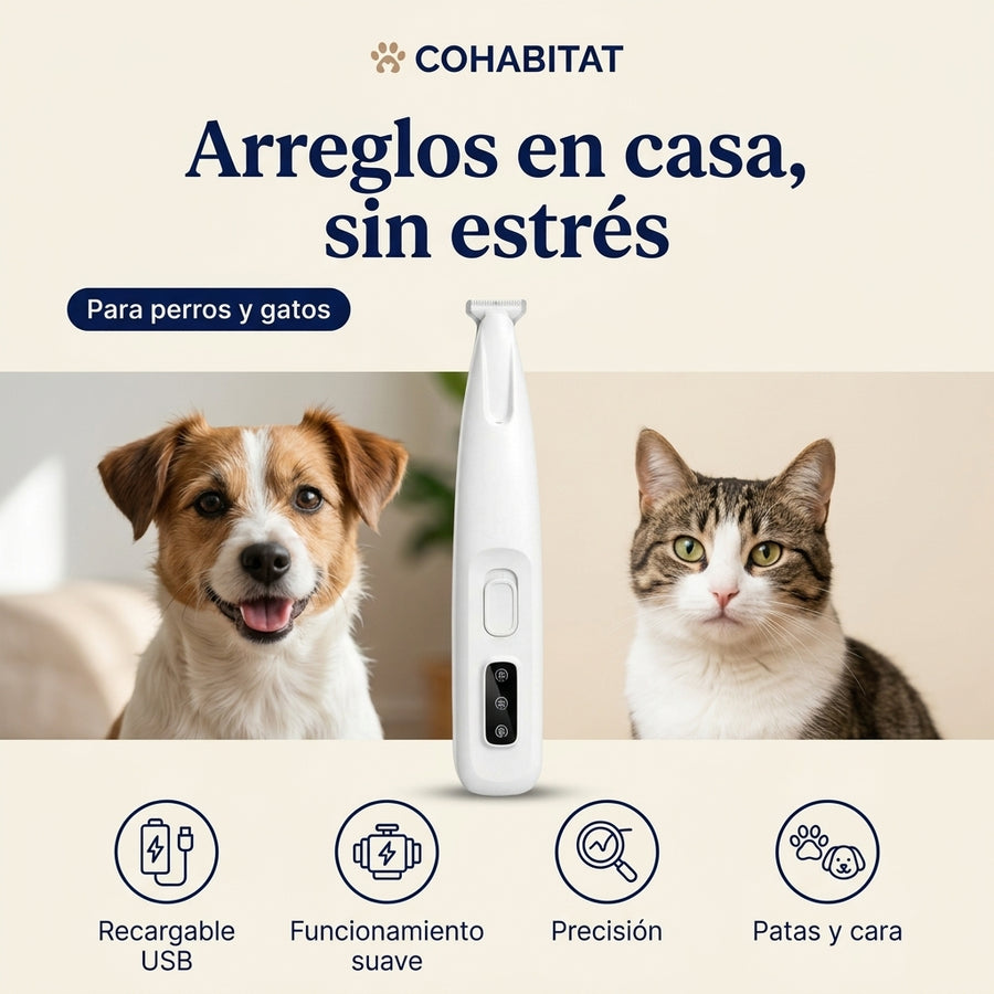 PawTrim · Recortadora de precisión para patas y cara