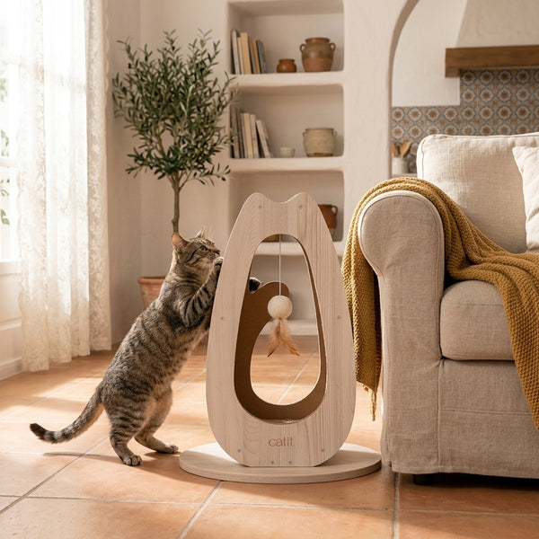 Catit PIXI · Rascador de cartón con forma de gato