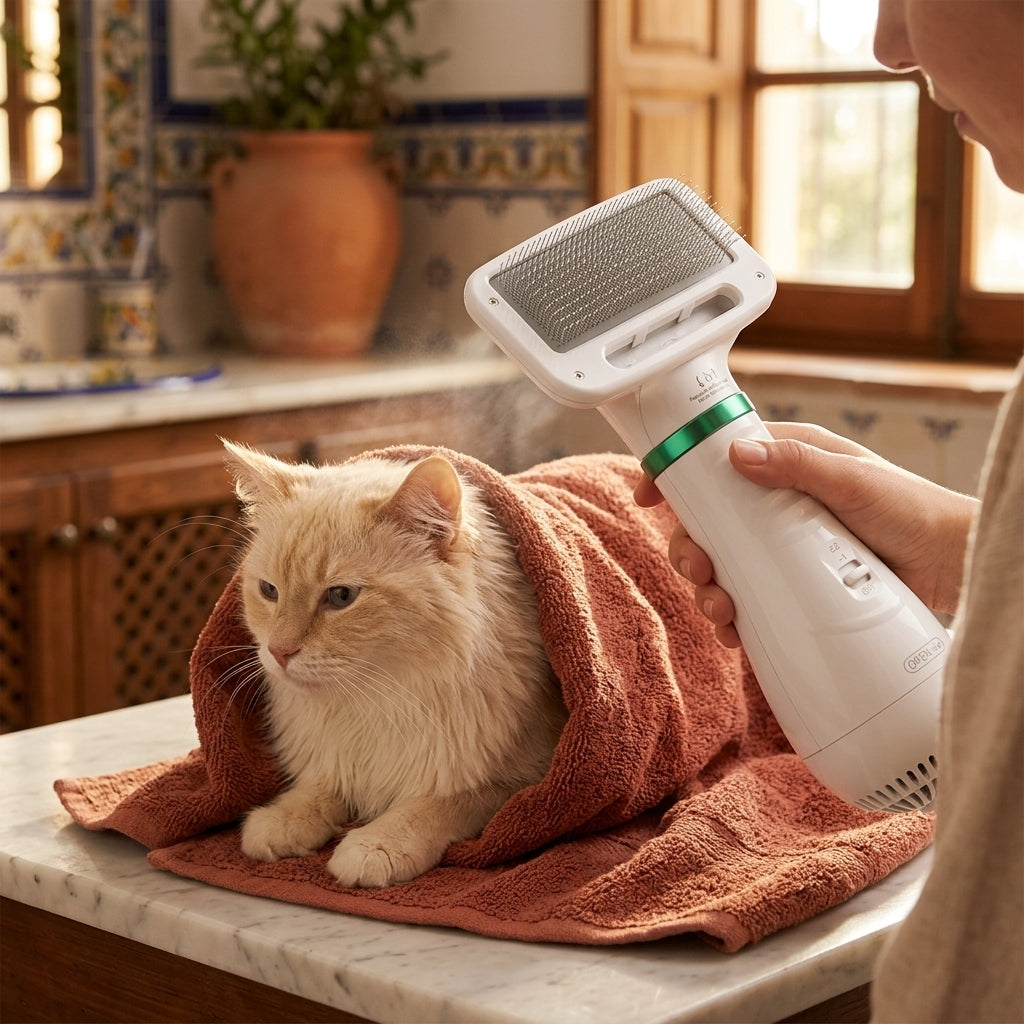 AirGroom · Secador cepillo 2 en 1 para mascotas
